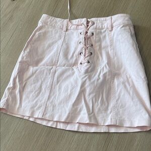 Forever 21 Pale Pink Lace-Up Mini Skirt